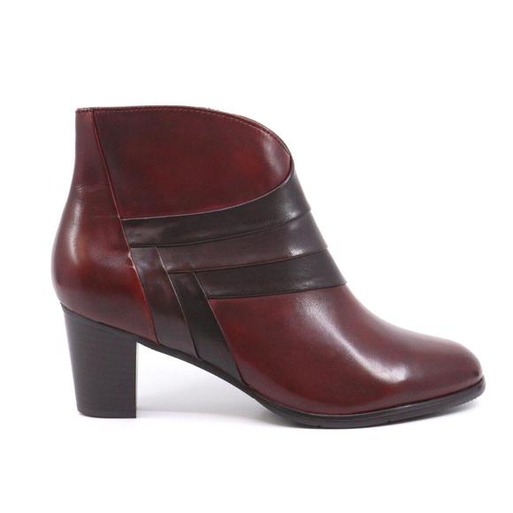 NEW REGARDE LE CIEL sonia glove leather boot in sangria - Picture 3 of 7